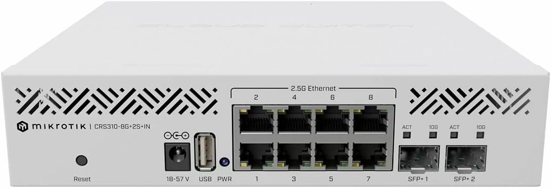 MikroTik CRS310-8G+2S+IN Gigabit Desktop Switch with 10G SFP+