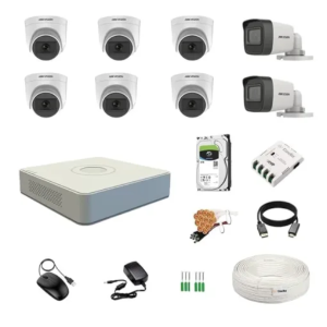 Hikvision 6 CCTV Color Day with 8 Channel DVR Machine Ds 7100 series 200m cable